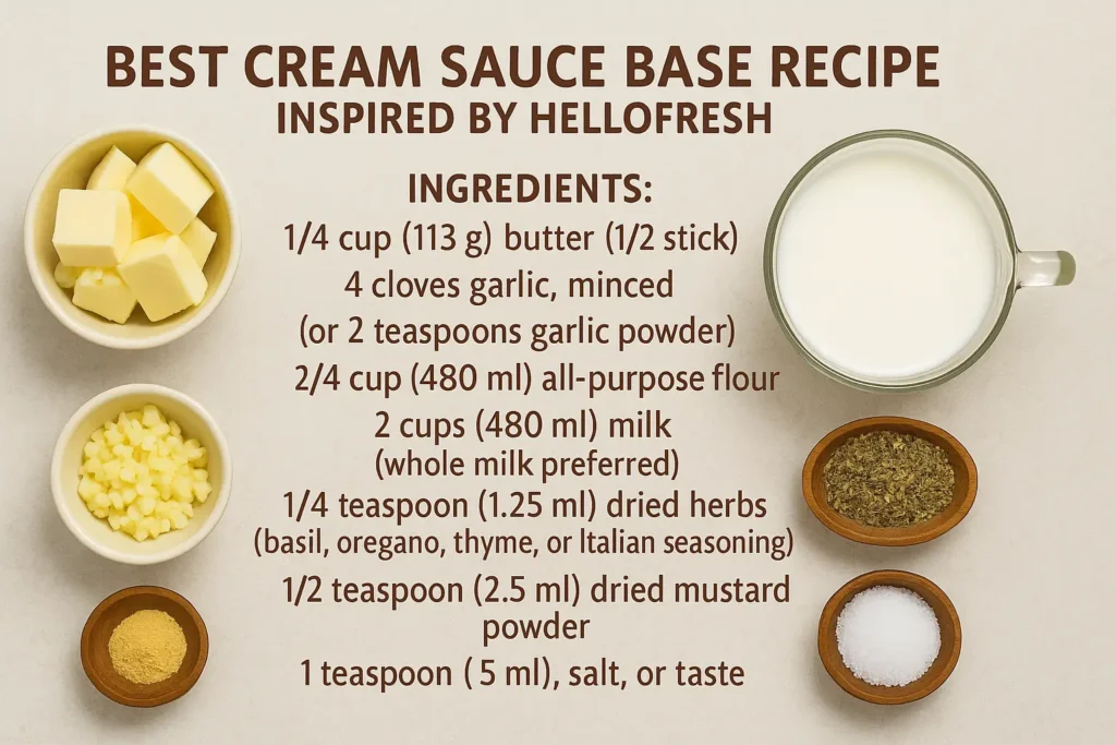 Best Cream Sauce Base Recipe Ingredients Inspired by HelloFresh