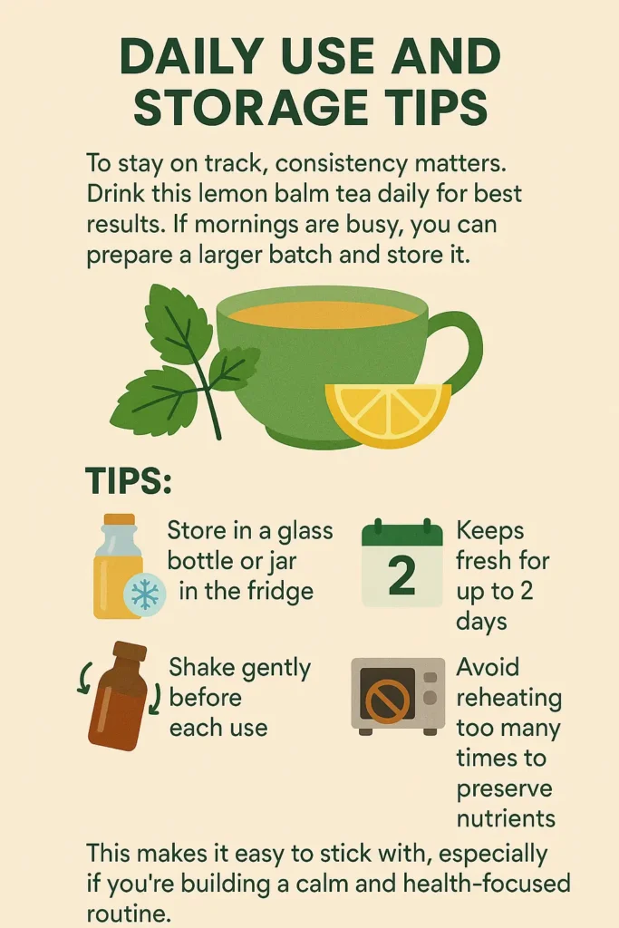 daily heating and storage tips of lemon balm recipe